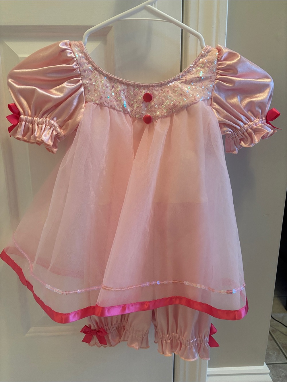 Revolution Pink Sequin Puff-Sleeve Princess Dress Costume